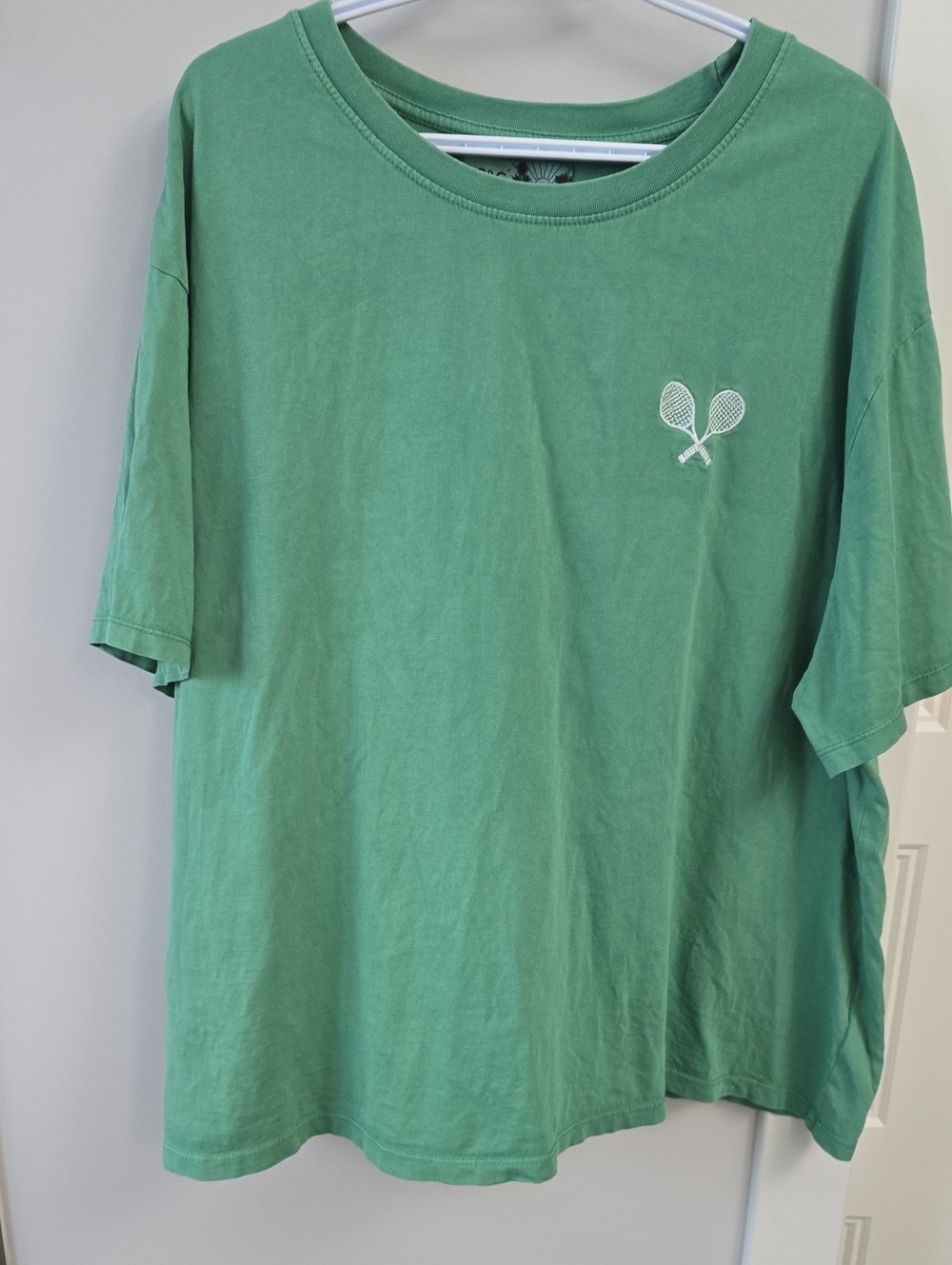 C&C California Green Short Sleeve Tee with Tennis Racket Embroidery